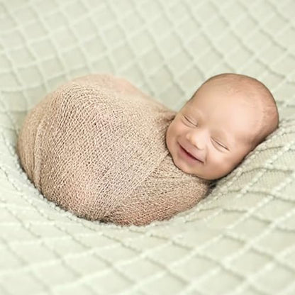 Newborn Photography Props Stretch Newborn Photography Wrap Blanket for Baby Boys Girls Posing Photo Shoot Props - color: Beige