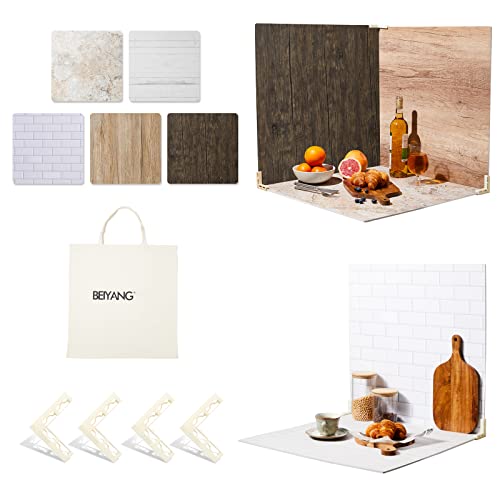 5 PCS 24X24 Inch Boards Photo Backdrop for Flat Lay, Food Photography Background, BEIYANG - color: 5 PCS Mixed Patterns 24x24