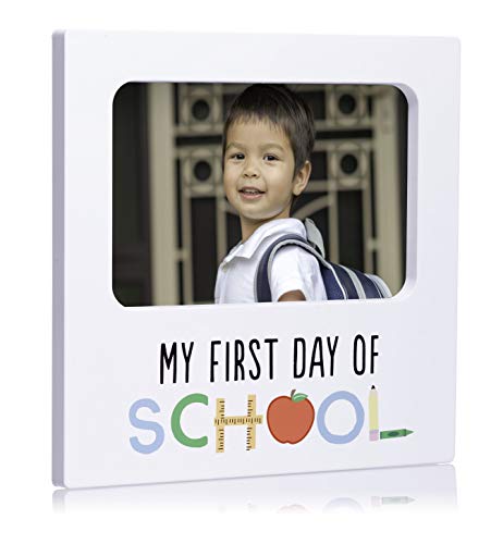 Kate & Milo First Day of School Picture Frame, Keepsake Gift for Parents or Students, Great for K - 12 Grade or Grad Frame, White - style: First Day Picture Frame