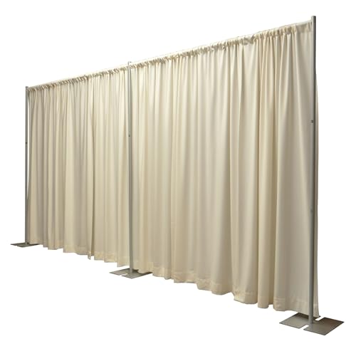 OnlineEEI Pipe & Drapes Portable Stand Kit, 8FT x 20FT Photo Backdrop Set with Portable Stand, Photography Background for Weddings, Birthday Parties, Business Events (Bone) - color: Bone