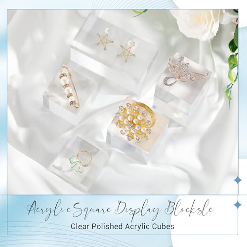 Marsui 10 Pcs Acrylic Cubes for Display Product Photography Props Transparent Acrylic Block Set for Boutique Jewelry Cosmetic Crafts Closet Show (Square,5 Sizes) - color: Square, size: 5 Sizes