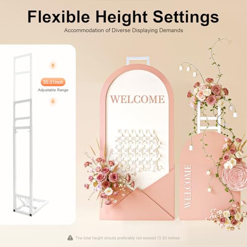 L-Shape Background Backdrop Stand Kit 19.7in x 6.6 ft High (Adjustable)，Lightweight Easy to Carry and Storage Wedding Arch Backdrop Stand,Background Decoration