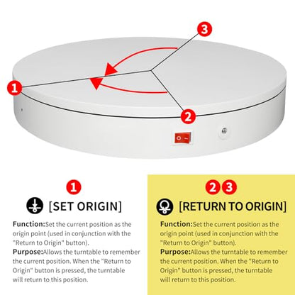 7.9In Remote Motorized Electric Turntable Rotating Display Stand Spinning Rotating Platform 360 Photography Turntable lazy susan base giratoria para for Photography,Display(Load Range:40~100lbs) - size: 7.9inch/White/100Lbs Load