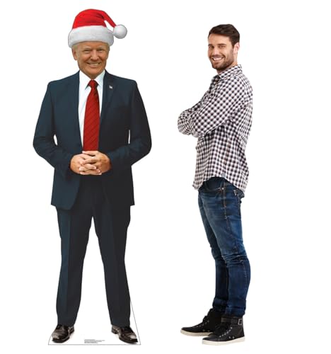 Cardboard People President Donald Trump in Santa Hat Life Size Cardboard Cutout Standup - color: President Donald Trump Santa Hat Standee