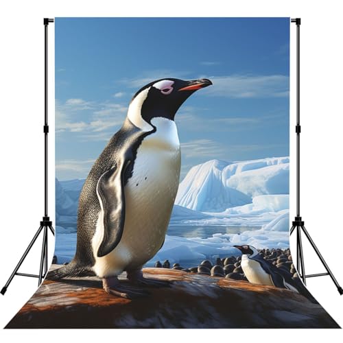 Penguin Print Backdrop Background for Photography 5x7ft Photobooth Professional Photo Backdrop Curtains Video Photography Studio Photo Backgrounds Banner Booth Background Screen Parties - color: Penguin Print