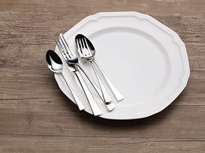 Mikasa Lucia 20 Piece Flatware Set, 18/10 Stainless Steel Silverware, Service for 4, Modern Design, Rust Resistant, Dishwasher Safe - size: 20-Piece Flatware Set, Service for 4, style: Lucia