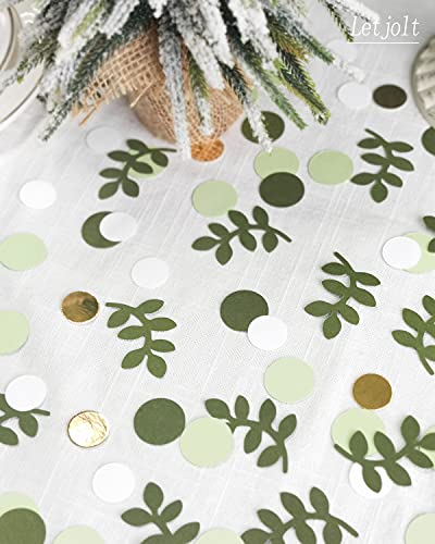 210 Pcs Baby Shower Confetti Greenery Glitter Table Decorations Eucalyptus Golden Scatter Country Nature-Theme Party St.Patrick's Day Wedding Christmas Supplies - color: Lihght Green