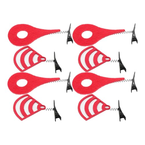 Housoutil Creative Hair Clips Set 8pcs Cute Party Hair Barrettes with Red Question Mark and Wifi Design for Little Styling and Photo Props Accessories