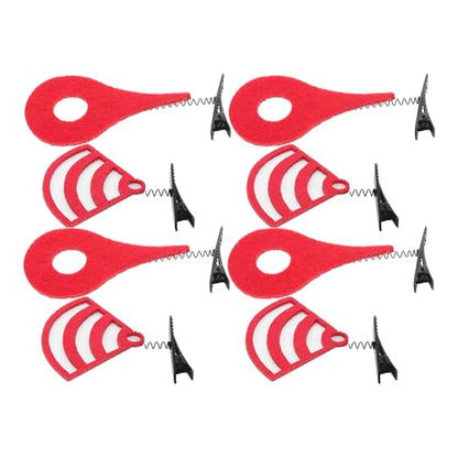 Housoutil Creative Hair Clips Set 8pcs Cute Party Hair Barrettes with Red Question Mark and Wifi Design for Little Styling and Photo Props Accessories