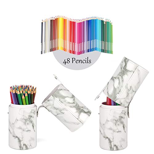 Makeup Brush Holder Travel Brushes Case Bag Cup Storage Dustproof for Women (Marble) - color: A-Marble