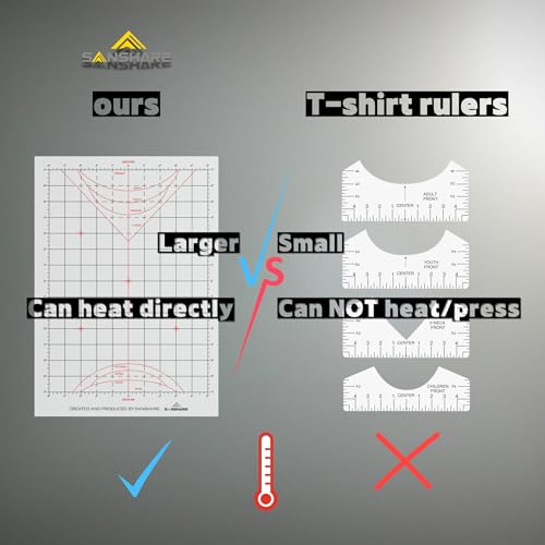 Translucent Paper T-Shirt Ruler Lines For Vinyl Alignment and Accurate Placement Full Shirt Reusable Accessories for Heat Press Sublimation Sewing and DTF