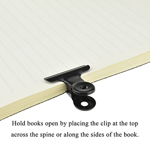 HAHIYO 1.25inch Black Bulldog Clips Metal File Hinge Binder Clips Clamps Save Space Strong Spring Jaws Rock Solid Grip Book Lay Flat Deburred Edge for Hang Photos Wall Grid Dog Food 20PCS - size: Black-1.25in-20P