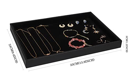 Wudygirl Jewelry Tray Jewelry Organizer Bracelet Watch Storage Earrings Holder Organizer Showcase Stackable Tray for Drawers - color: Black Empty, size: 1 Pcs