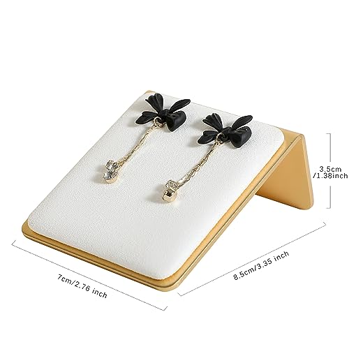 Velvet earring display stands for selling, White earring holder, Gold Jewelry studs organizer【White】 - color: White