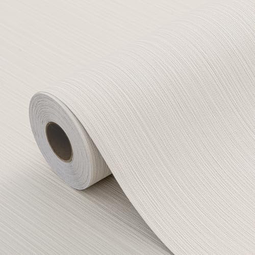 Beige Faux Grasscloth Wallpaper Peel and Stick Linen Textured 24"x394" Upgraded Thick Self-Adhesive Waterproof Neutral Decorative Contact Paper Vinyl Film Roll for Wall Bedroom Kitchen - color: Beige, size: 23.6" x 393"