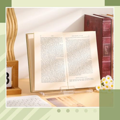 RattanView 6 Inch Acrylic Plate Stand for Display Acrylic Easel Holder Clear Picture Frame Book Magazine Stand with Square Block Base for Table Home Office Exhibit - size: 6 inch