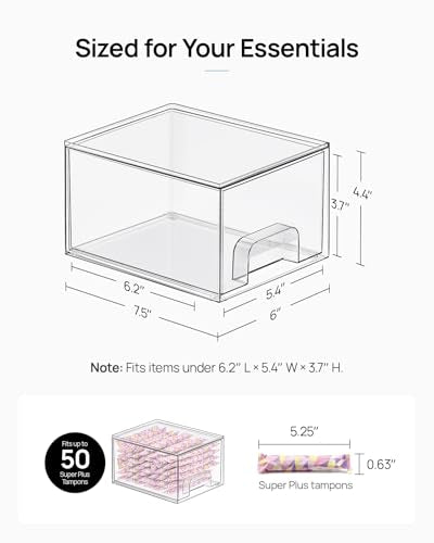 Vtopmart 2 Pack Small Clear Stackable Storage Drawers,Acrylic Bathroom Makeup Organizer,Plastic Storage Bins For Vanity, Undersink, Kitchen Cabinets, Pantry, Home Organization - style: 2pack-Clear