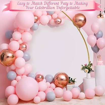 White Round Backdrop Cover 7.2ft- Adjustable Polyester Circle Arch Backdrop Cover for Wedding Birthday Party Photography Decoratio