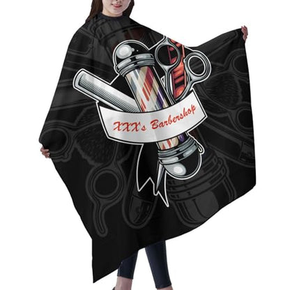 Custom Barber Cape, Personalized Haircut Salon Cape for Men - color: S-barber2