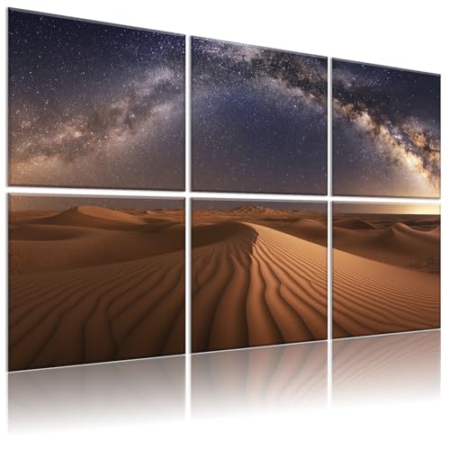 Decorative Acoustic Panels 6 Pack, 72"x48" Large Sound Absorbing Wall Art Panels, Self-Adhesive Sound Proof Foam Panels for Bedroom, Home Theater, Studio, Office - Desert Stars - color: Desert Stars, size: 72 X 48 Inches