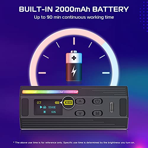 ULANZI 2 Pack Handheld Light Wand, 360° RGB LED Video Light for Photography, 2000mAh Rechargeable Light Stick for Video Shooting, 2500-9000K Dimmable Camera Light w LCD, Support Magnetic Attraction - size: 2 Pieces - Mini