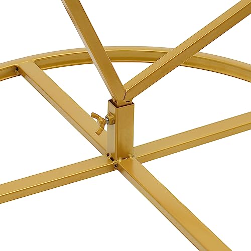 6.27FT Gold 4 Square Hoop Backdrop Stand, 4-Tier Detachable Wedding Metal Flower Arch Kit Frame for Photo Booth Background, Flower Display Background Decoration for Birthday Party (Square) - style: Square