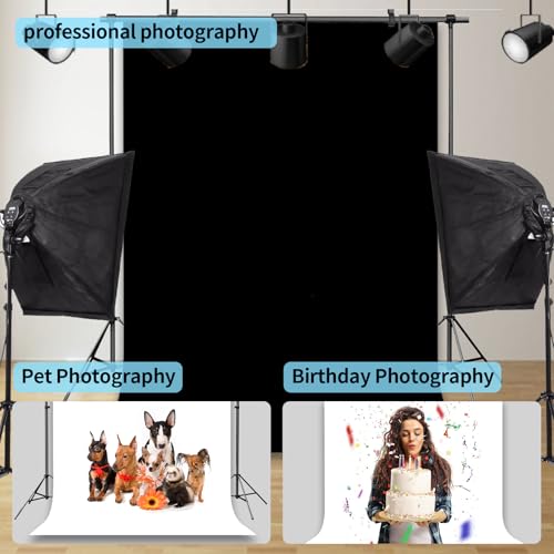 Black Backdrop for Photoshoot, Photobooth Professional Photo Backdrop Curtains, Studio Portrait Video Teams Photo op Backdrop Solid Color Backdrops for Photography 10x10FT - color: Black, size: 10x10FT