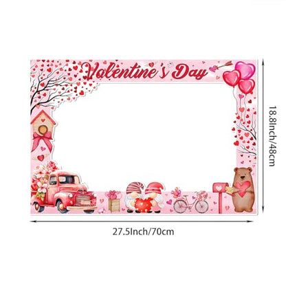 Valentine's Day Photo Prop Frame Valentine's Day Theme Selfie Photo Booth Props Door Cover Funny Heart Tree Car Dwarf Props for Photoshoot Posing Signs for Wedding Photography Decor