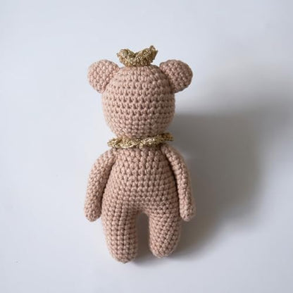Zeroest Newborn Photography Outfits Boy Girl Bear Props Baby Photoshoot Crochet Bonnet Stuffed Animals for Newborn Photo - color: Light Camel