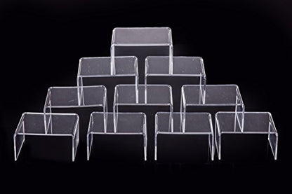 Clear Acrylic Display Risers Showcase for Jewelry, Risers Display for Funko POP Figures,Clear Cake Stands for Candy Dessert Table Decorations 4" x 3''x 2'' (20 PC)… - size: 20 PC
