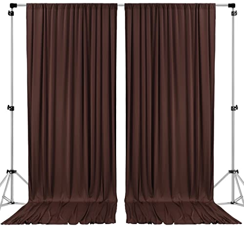 AK TRADING CO. 10 feet x 8 feet IFR Polyester Backdrop Drapes Curtains Panels with Rod Pockets - Wedding Ceremony Party Home Window Decorations - Brown - color: Brown, size: 10 ft x 8 ft