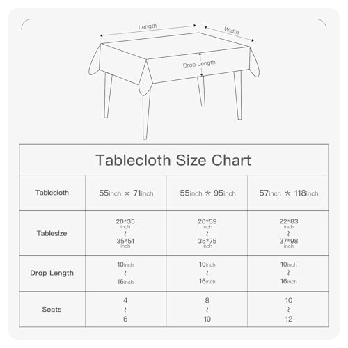 Faux Linen Tablecloth 71x55 Inch Hunter Green Rectangle Table Cloth Waterproof Stain Resistant, Washable Farmhouse Table Cover for Kitchen Dining Outdoor Picnic and Party - color: Fine Yarn - Green, size: 71" x 55" (Rectangular)