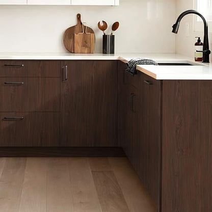 Heroad Peel and Stick Wallpaper Wood Contact Paper Wood Wallpaper Red Brown Wood Grain Contact Paper Thicken Textured for Cabinet and Drawers Countertops Waterproof Self Adhesive Vinyl 17.5" x 197" - color: Red Brown, size: 17.5" x 197"