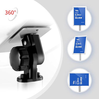 YIYO Sign Stand Poster Stand，adjustable heavy duty pedestal Sign Holder Floor Stand，acrylic frame floor signage standing for display menu 8.5*11 inch，Silver (acrylic frame 8.5*11 Silver)