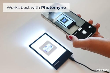 Photomyne A7 Mini Light Pad Backlight Portable Hands-Free Ultra-Thin Ultimate Brightness for Supporting Photo Slides and Film Negative Scanning (Includes USB-C Adapter) - Black (Small) - style: Mini