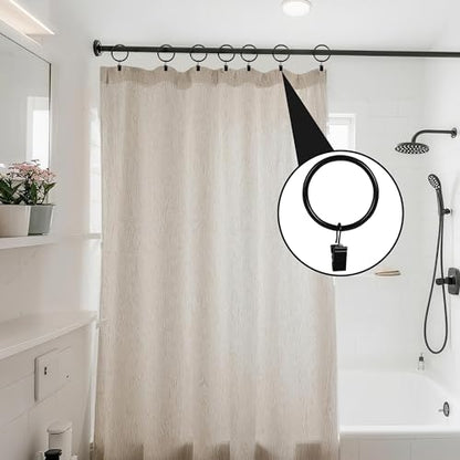 HOOSUN 36 Pack Curtain Rings with Clips,Metal Curtain Hooks for Drapes Bows Hat,Black Curtain Rings Hanger Clip,Curtain Rod Small Clips,Curtain Ring Inside Diameter 1.26 in,Fits Curtain Rod Up to 1 in - color: 36 Pack Black 1.26 Inch