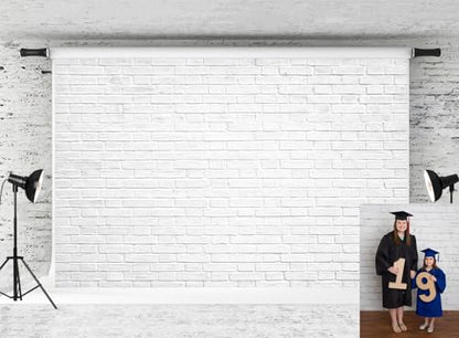 Kate 20x10ft White Brick Wall Photography Backdrops Portrait Photo Backgrounds Photo Studio Props - color: Brick Wall 1, size: 20x10ft