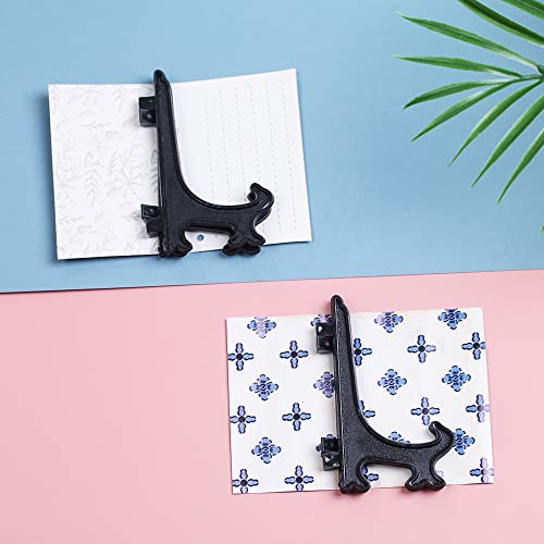Artliving 4 Inch Black 12pcs/Set Plastic Easels Plate Display Stands Picture Frame Stand Holder - color: Black, size: 4 inch (12 pack)