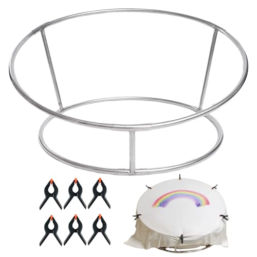 Newborn Photography Stand with Storage Bag and 6 Clamps Set Stainless Steel Baby Posing Table Photoshoot Stand Backdrop Ring Frame Infan Round Background Station for Newborn Photo Sessions - size: Stand with 6 Clamps