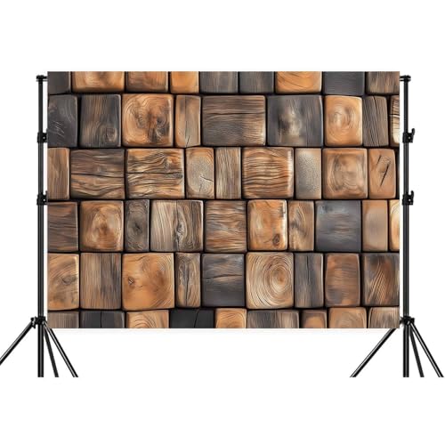 5X3ft Wooden Backdrop Vintage Brown Retro Rustic Fabric Background Rustic Photo Backdrop for Photoshoot Baby Shower Wedding Party Adult Photo Booth Video Shoot Vinyl Studio Prop - color: Black, size: 5x3FT