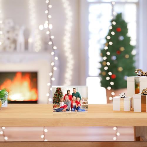 10 Pack Mini Acrylic Picture Frames 2.5 x 3.5 Inch Clear Acrylic Business Card Frame Double Sided Magnetic Photo Block Frames Wallet Size Desktop Display Stand for Office Home - size: 2.5"X3.5"