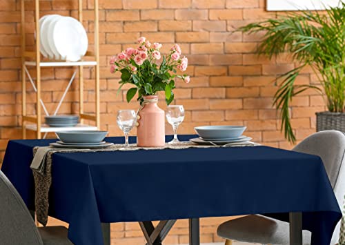 Utopia Kitchen Rectangle Table Cloth 2 Pack(54x54 Inches, Navy Blue), Tablecloth Machine Washable, Polyester Table Cover for Dining, Buffet Parties, Picnics, Events, Weddings and Restaurants - color: Navy Blue, size: 2 Pack 54x54 Inch Tablecloth
