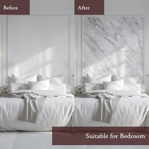 Very Berry Sticker Marble Contact Paper (White Matte, 24" x 118", 2 Pack) Premium Peel and Stick Wallpaper for Countertop, Bathroom Vanities & Cabinets, Renter Friendly, Waterproof Vinyl - color: White Matte, size: 24" x 118" (2-pack)
