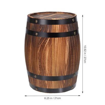 Kichvoe Wine Barrel Decor Wooden Oak Barrel Ornament Retro Bar Landscaping Decorative Wine Photo Prop 4.2 Inch Rustic Tabletop Display