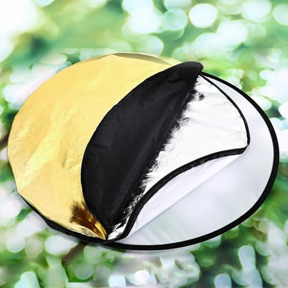 Yuntau Photography Reflector 5 in 1 Light Reflectors for Photography Collapsible Photoshoot Props with Bag for Photo Studio Lighting, Translucent, Silver, Gold, White and Black(23 Inches) - size: 23 Inches