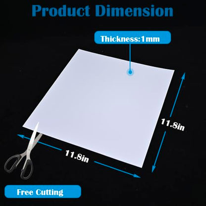 LED Light Diffuser Board Diffusion Cover Sheet Anti-Glare for Soften Ceiling Light LED Downlight, Spotlight, Led Panel, Track Light (11.8x11.8x0.039in)