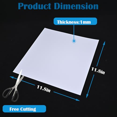 LED Light Diffuser Board Diffusion Cover Sheet Anti-Glare for Soften Ceiling Light LED Downlight, Spotlight, Led Panel, Track Light (11.8x11.8x0.039in)
