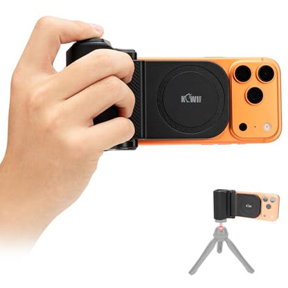 KIWIFOTOS for iPhone Magsafe Camera Grip Magnetic Phone Handle with Bluetooth Remote for iPhone 17 16 15 14 Pro Max Samsung S26 S25 Smartphone Vlog Video Shooting(Tripod NOT Included) - color: Magsafe Phone Grip-Black