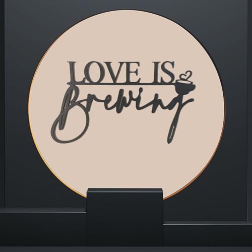 Love Is Brewing Wall Sign, for Wedding Bridal Shower Engagement Photography Background Fall in Love Bride Coffee Bar Party Supply for Coffee Lovers Wedding Shower Photo Props