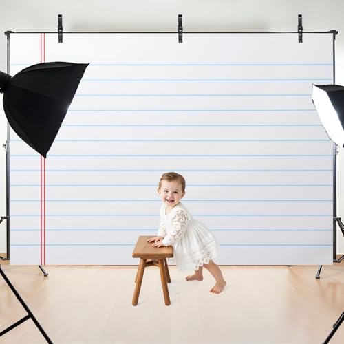 5x7ft Photography Backdrop Back to School Notebook Paper Round Top Kindergarten Birthday Party Photo Backdrop Photography Background for Photoshoot Portrait Video Party Photo Studio Prop Booth - color: Color4